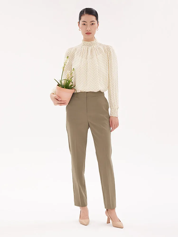 Pure Silk Printed Blouse And Camisole Two-Piece Set
