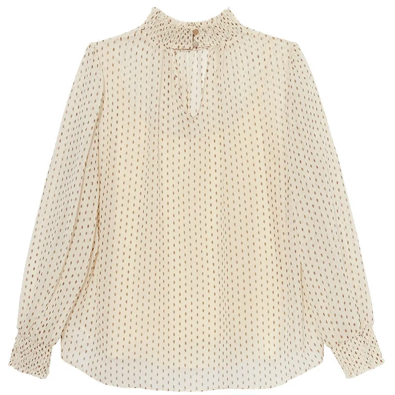 Pure Silk Printed Blouse And Camisole Two-Piece Set