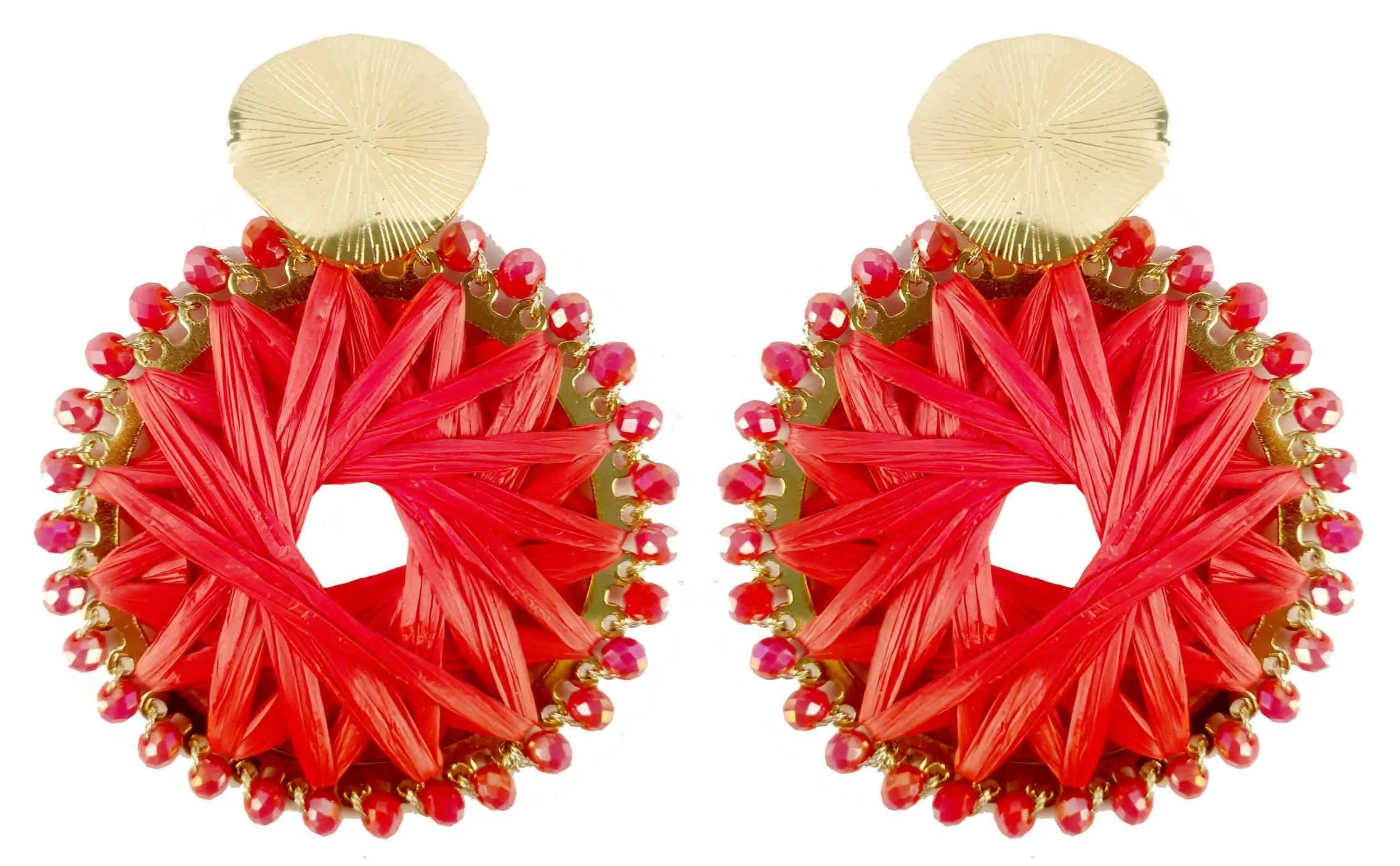 Satin Thread Work with Beads Fancy Artificial Imitation Fashion Earrings for Girls Women