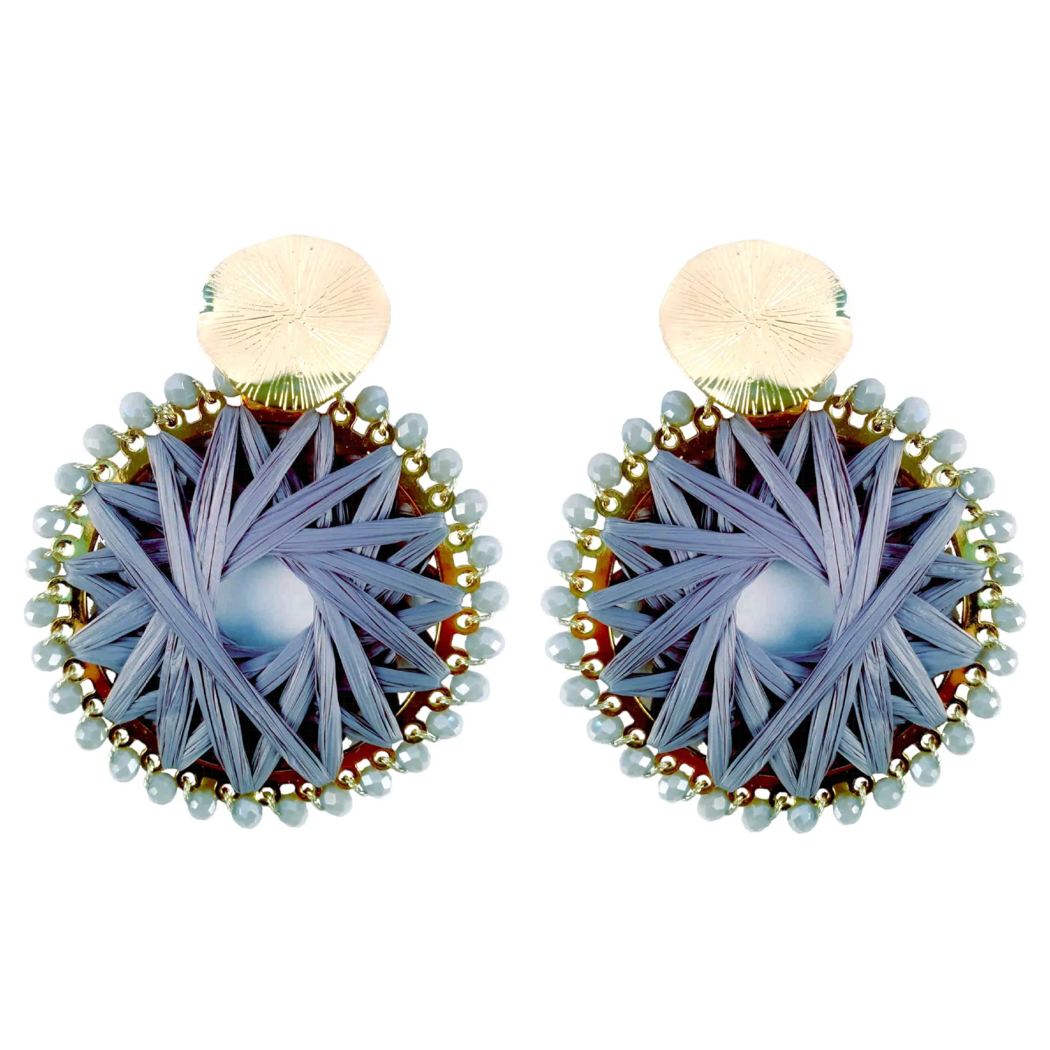 Satin Thread Work with Beads Fancy Artificial Imitation Fashion Earrings for Girls Women
