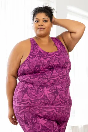 Shelf Bra Tank Top - Cactus Leaf