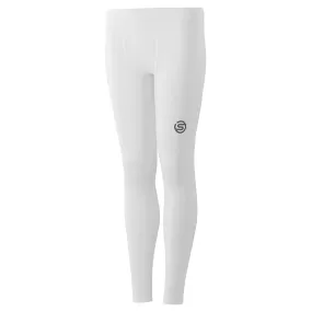 SKINS SERIES-1 YOUTH LONG TIGHTS WHITE