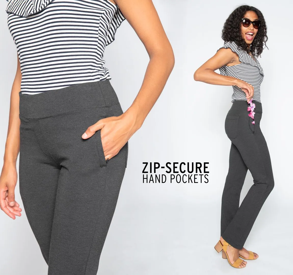Straight-Leg | Travel Dress Pant Yoga Pants (Charcoal)