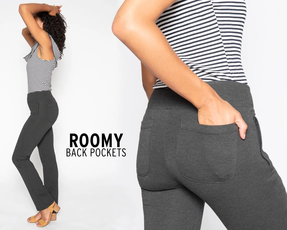 Straight-Leg | Travel Dress Pant Yoga Pants (Charcoal)
