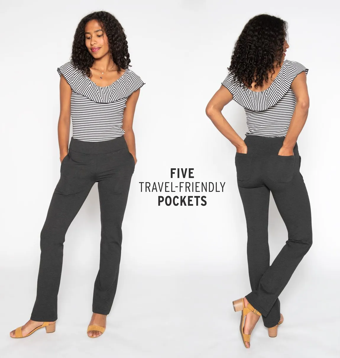 Straight-Leg | Travel Dress Pant Yoga Pants (Charcoal)