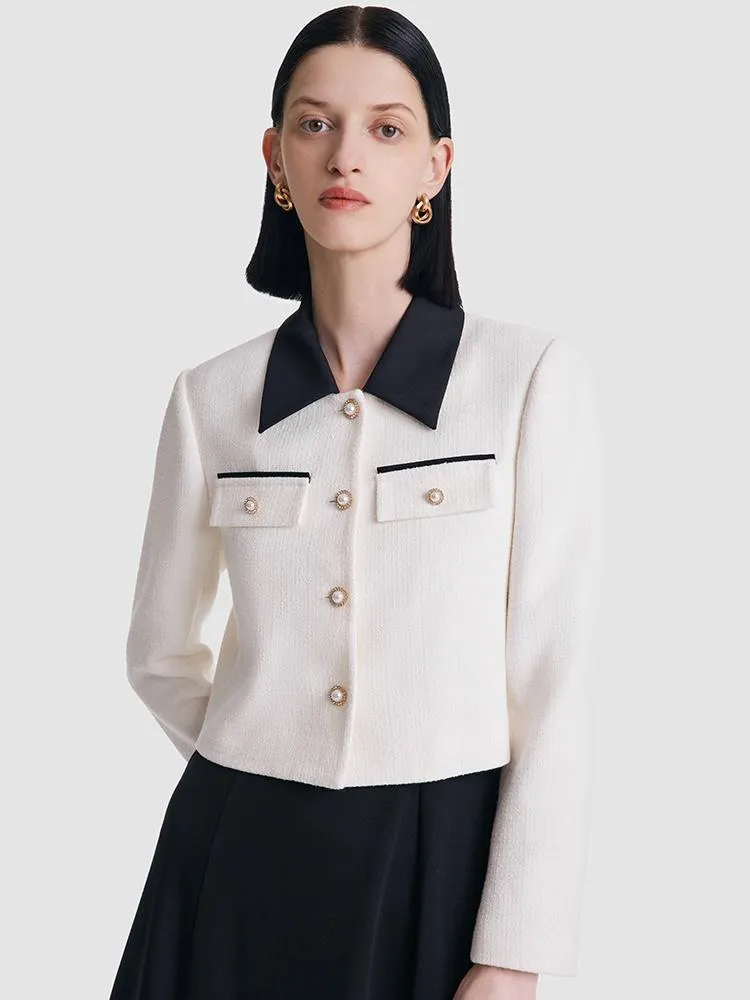 Tweed Knit Women Jacket And Vest Dress Two-Piece Set