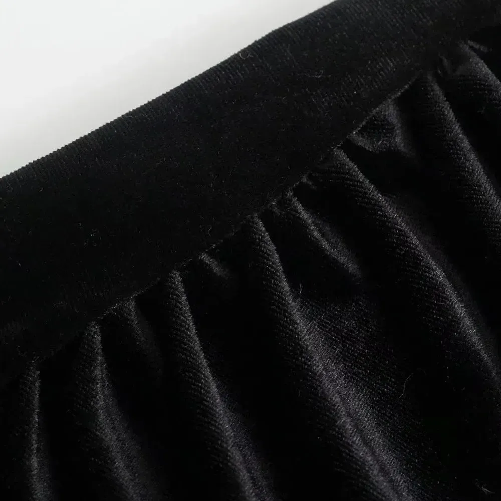 XEASY 2022 Summer Women Vintage Elegant Velvet Dress Female Office Lady Hollow Out Slim Sleeveless Party Sling Midi Dresses